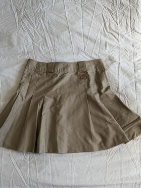 Dickies Khaki A-Line Pleated Skater Skirt